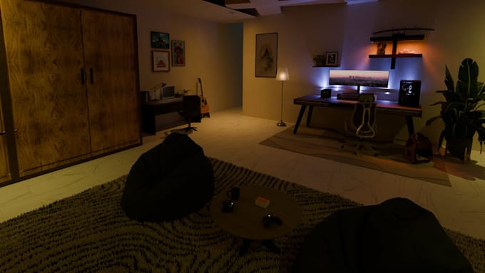 create a cinematic 3d environment in blender