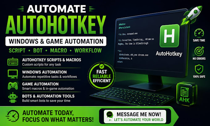 automate autohotkey, windows automation game automation automation script bot