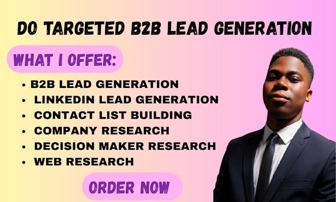 do targeted b2b business linked lead generation data entry contact list building