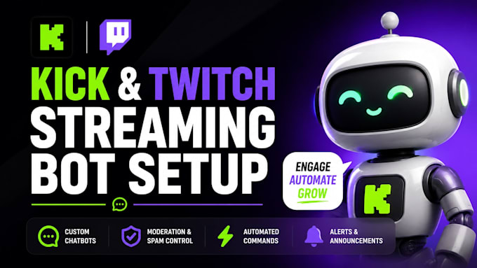 do kick stream, twitch streaming, live streaming chat bot, kick chatbot for you