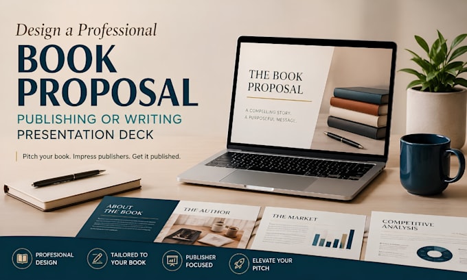 design a professional book proposal, publishing or writing presentation deck