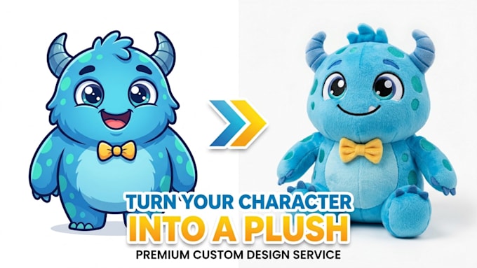 turn your character into a custom plush toy design