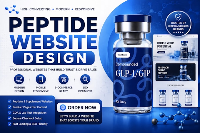 design fda compliant peptide website, peptide wordpress website, biotech website