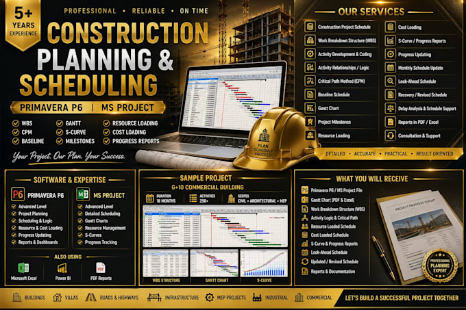 create a professional construction schedule in primavera p6