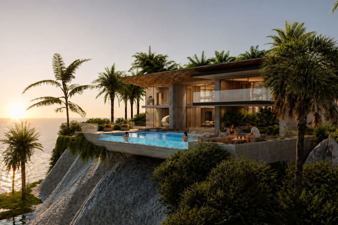 render and polish exterior buildings