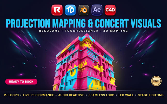 do resolume 3d mapping vj loops projection mapping concert visuals touchdesigner