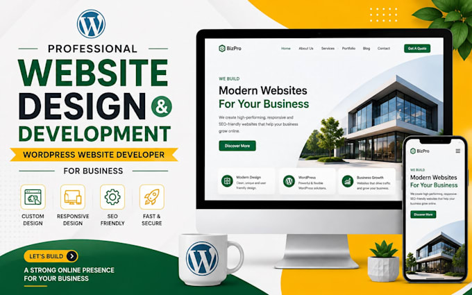 do website development, website design, wordpress website developer for business