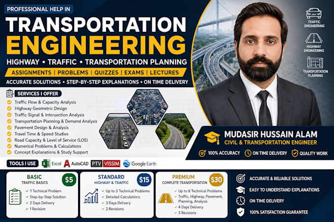do traffic, transportation and highway engineering tasks