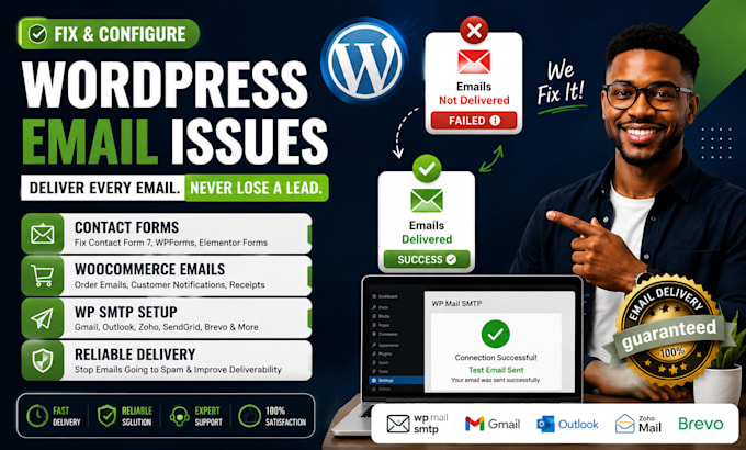 fix wordpress not receiving emails of contact forms woocommerce wp smtp