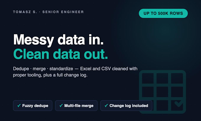 clean, merge and organize your excel or CSV data