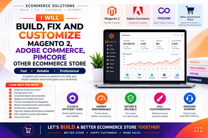 build fix and customize magento 2 adobe commerce pimcore other ecommerce store
