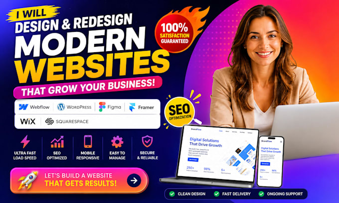 design webflow wordpress figma framer squarespace seo optimization wix website