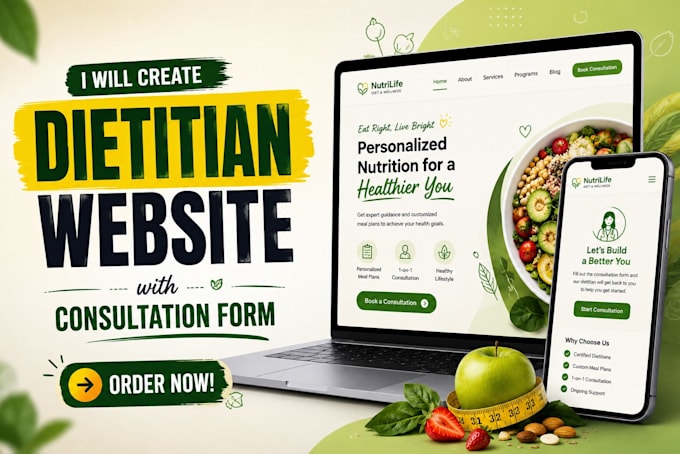 create a dietitian website with consultation form