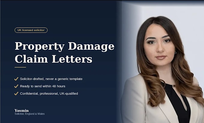 write a property damage claim letter UK solicitor