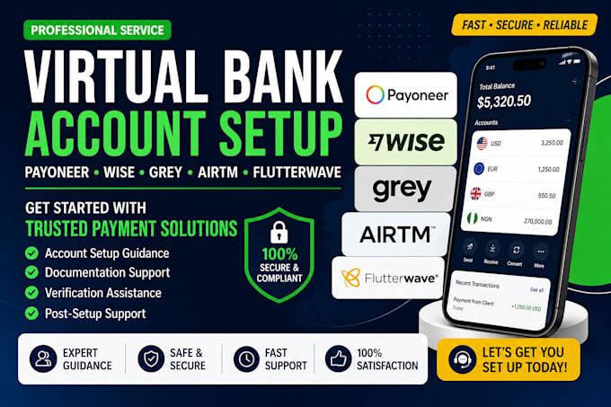 help you setup a virtual bank account for your business