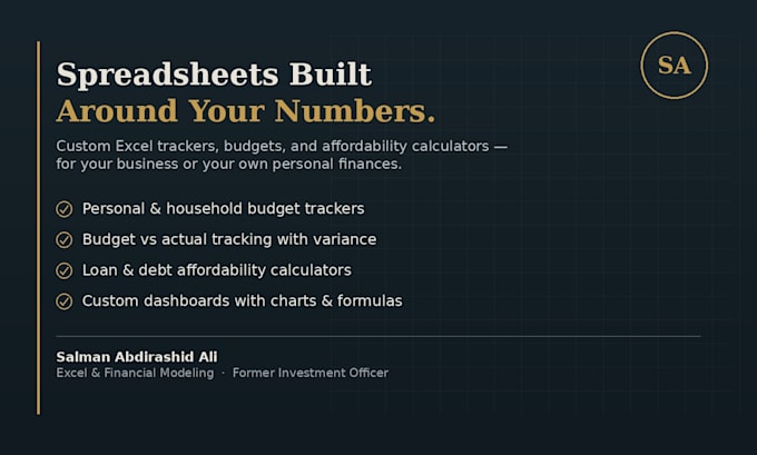 build custom excel spreadsheets and personal finance trackers