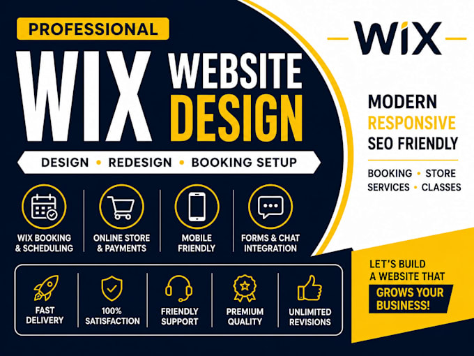 design wix website, redesign wix website, and create wix booking