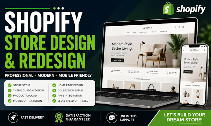 design or redesign a professional shopify store