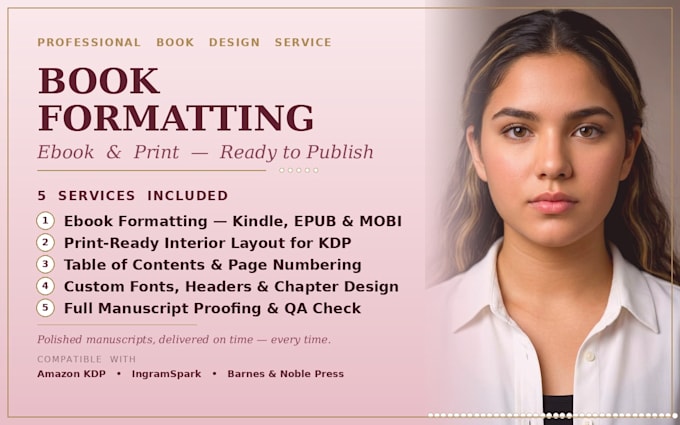 book formatting and layout design for print and kindle