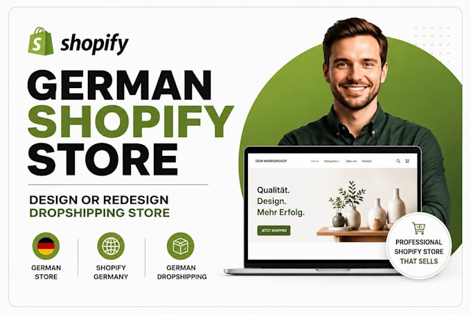 design professional german shopify store or redesign shopify dropshipping store