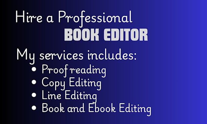 book editing, book proofreading, copy editing