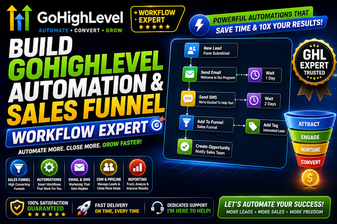 build gohighlevel automation, sales funnel workflow expert