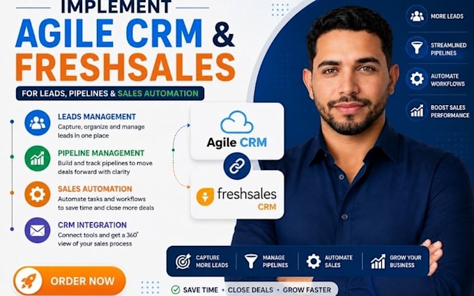 implement agile CRM freshsales for leads pipelines sales automation