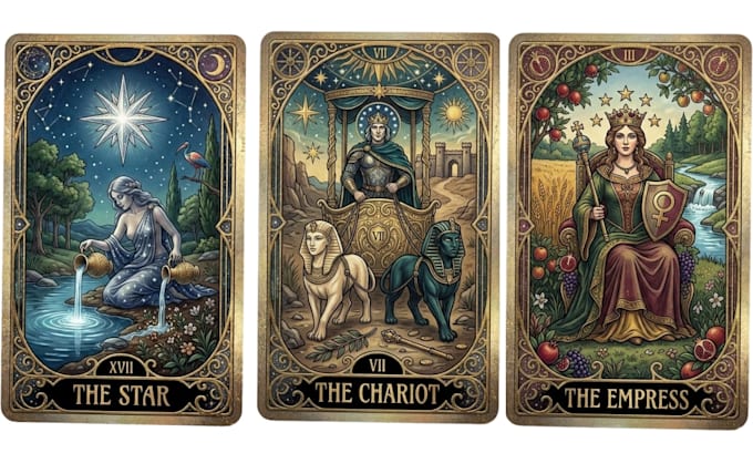 create unique tarot and oracle card designs for your deck