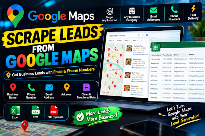scrape google maps leads and business contact data