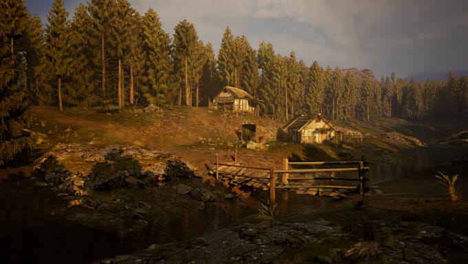 design realistic ue5 game environment open world level design landscape 3d