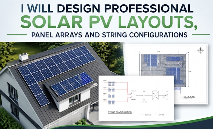 design professional solar pv layouts, panel arrays and string configuration