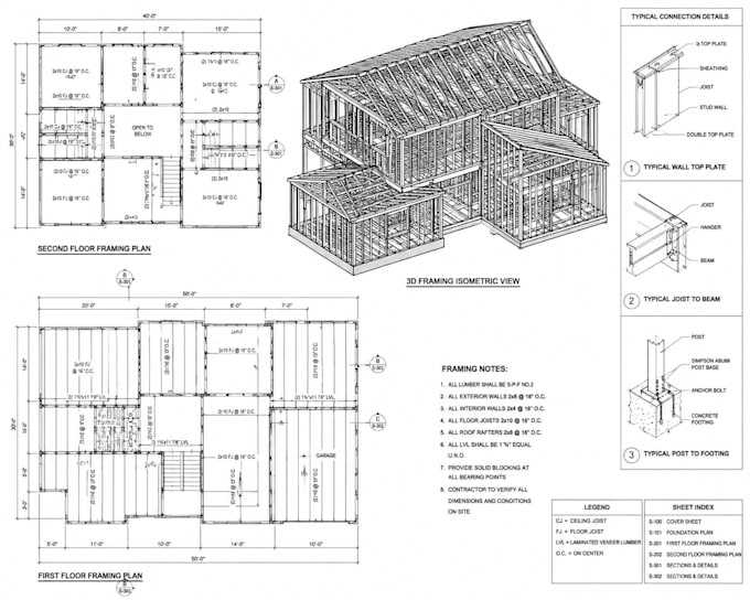 do structural framing and foundation drawings for building approval in usa