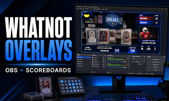 design whatnot overlays and scoreboard for obs live streams