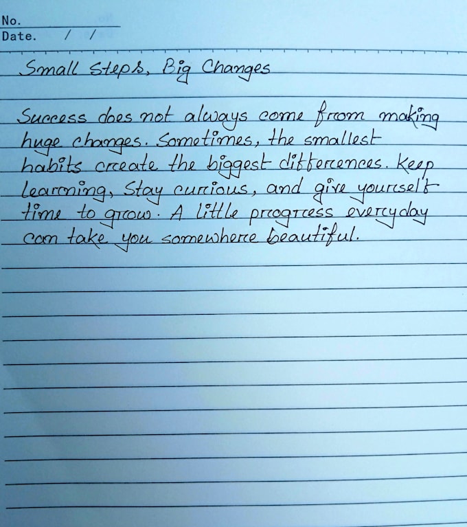 handwrite your text in neat and natural handwriting