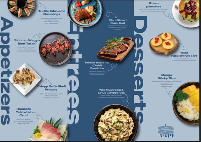 design an elegant menu for your restaurant