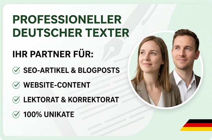 write professional german content, website texts and seo articles