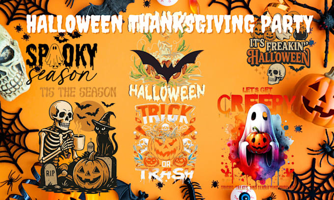 design a scary horror halloween logo and poster