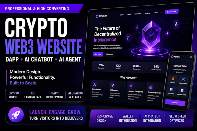 build a crypto web3 website with dapp, ai chatbot or ai agent
