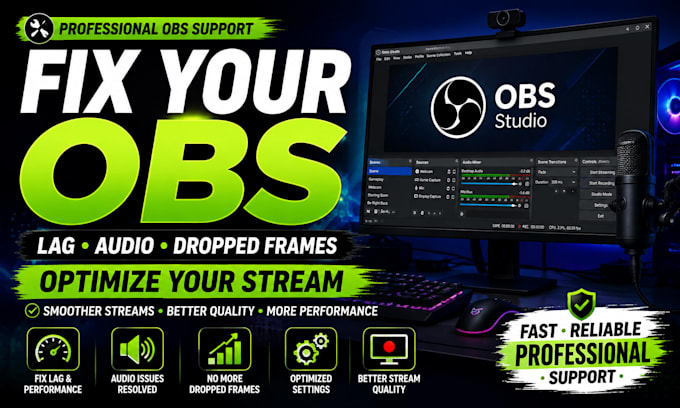 fix obs lag, dropped frames, audio issues and optimize your stream