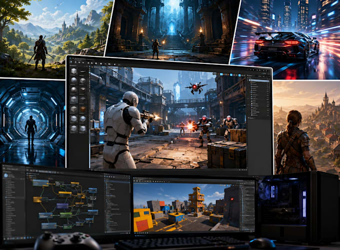 develop a playable game prototype or mvp in unity or unreal engine