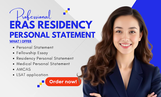 edit residency personal statement, eras application, lor, medical CV