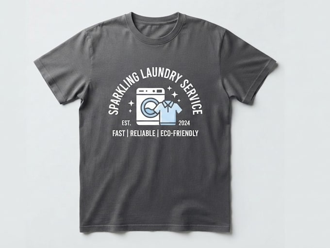 create a modern laundry logo t shirt design
