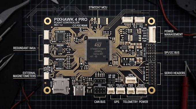 l design pixhawk flight controller pcb and develop embedded firmware