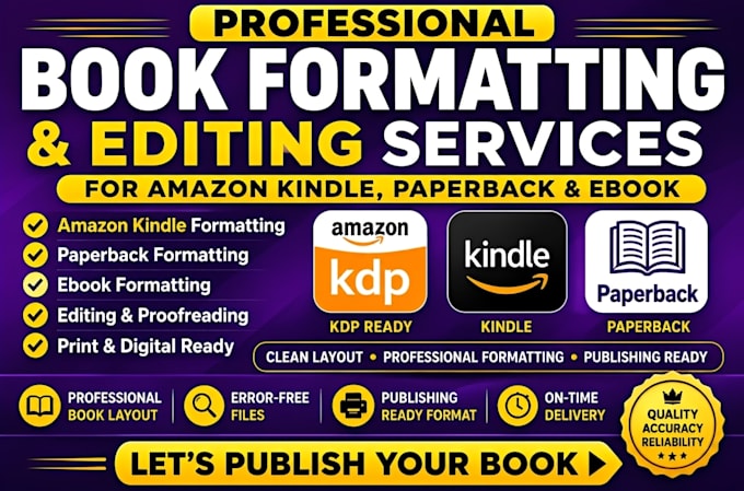 format, edit on amazon kindle paperback ebook formatting