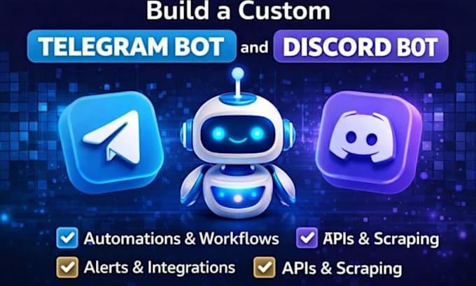 build telegram bot, trading bot, web scraping python, crypto bot ai discord bot