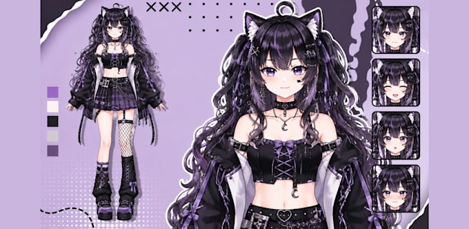 create custom 2d vtuber model for live2d, vtube studio and streaming