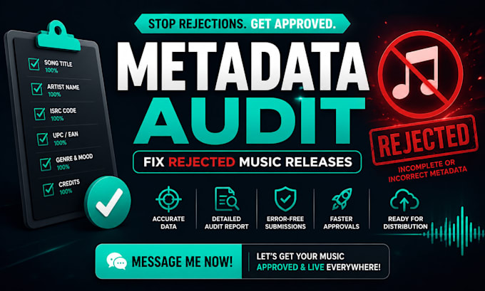 fix rejected music distribution and audit your metadata