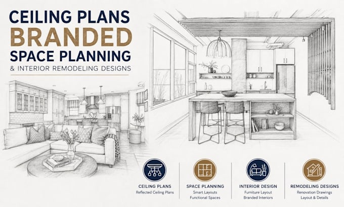 design ceiling plans, branded space planning and interior remodeling designs