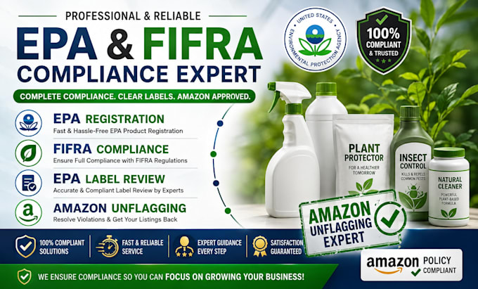 do epa registration, fifra compliance, epa label review, and amazon unflagging