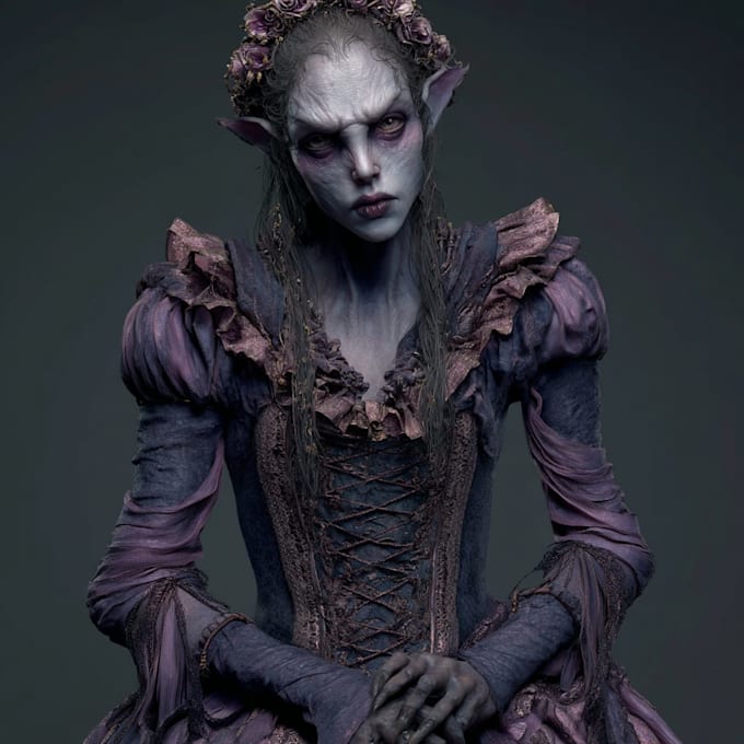 horror vampire lord queen character desing